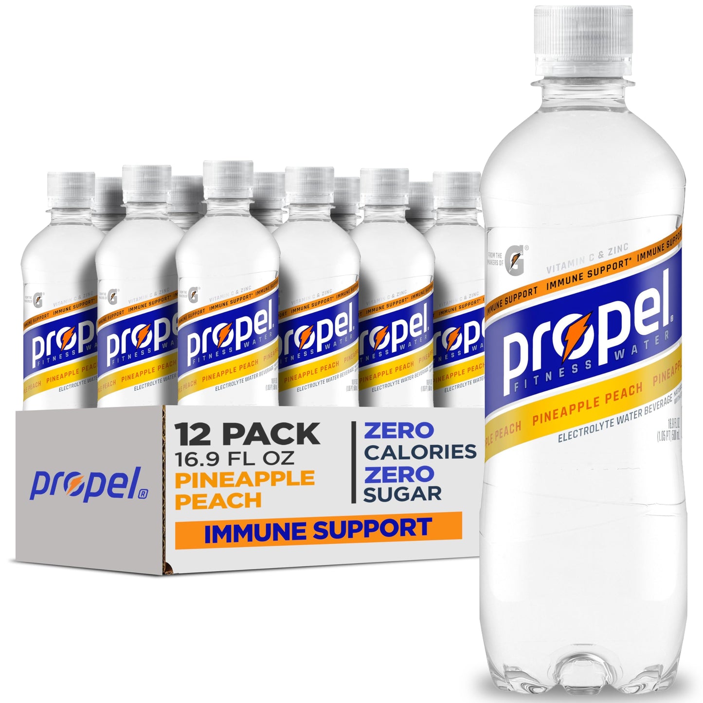 Propel Vitamin Enhanced Bottled Water – Lightweight Hydration Pack for Picnics, Open-Air Dining, and Family Outings, Assorted 12 Pack