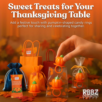 Pumpkin Candy 3D Ring Pops – Autumn Birthday Party Favor and Stocking Stuffer Gift Idea