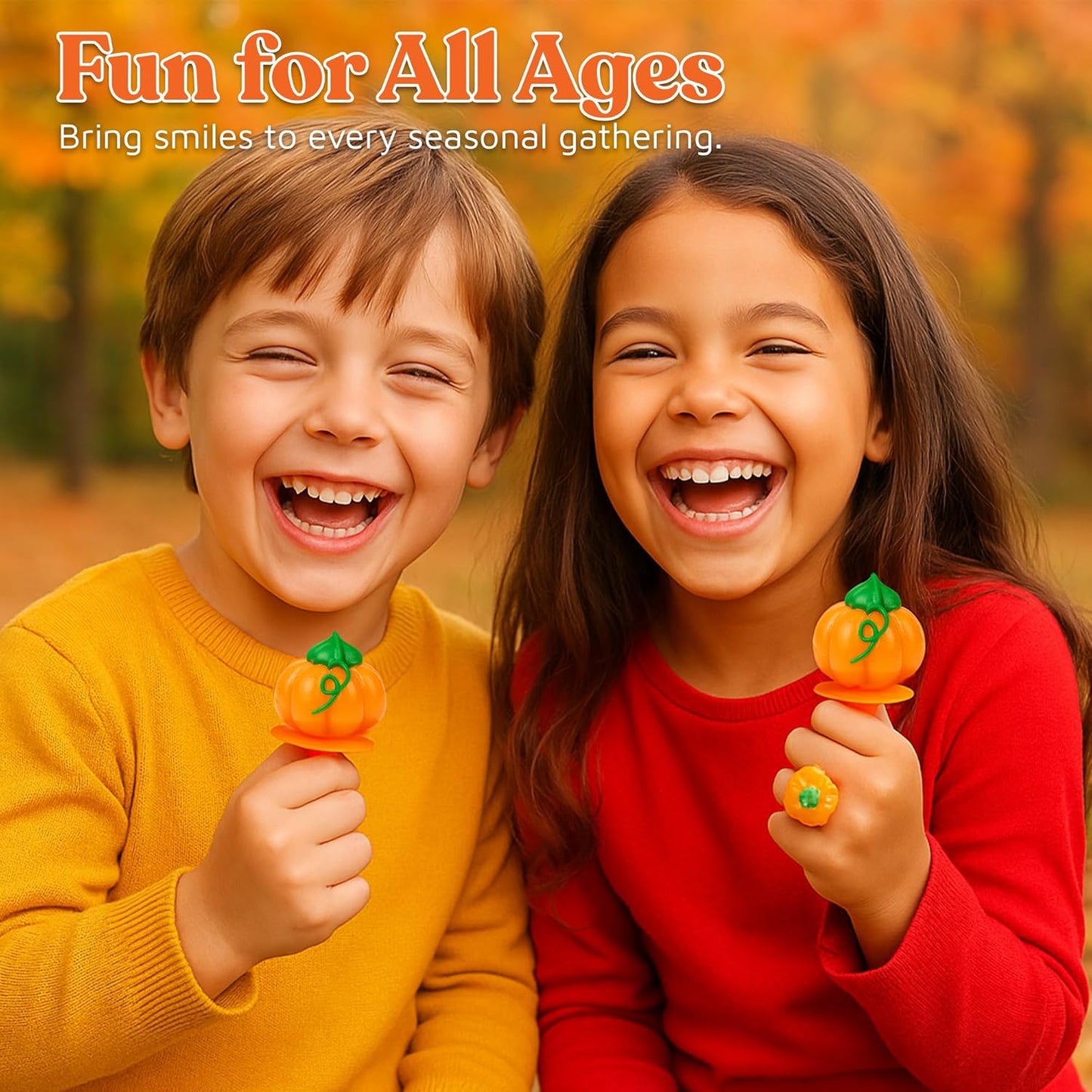 Pumpkin Candy 3D Ring Pops – Autumn Birthday Party Favor and Stocking Stuffer Gift Idea