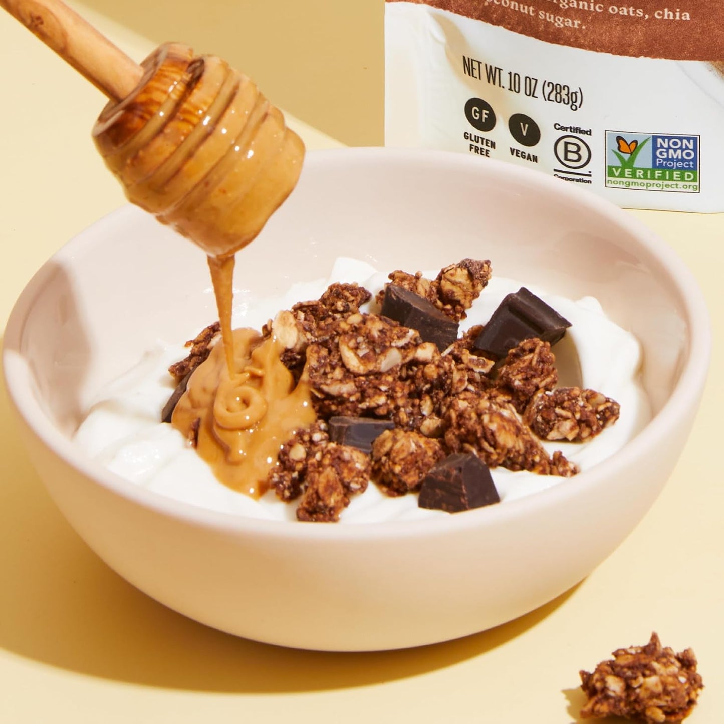 Purely Elizabeth Chocolate Peanut Butter Ancient Grain Granola – Car Cup Holder Companion for Family Road Trips