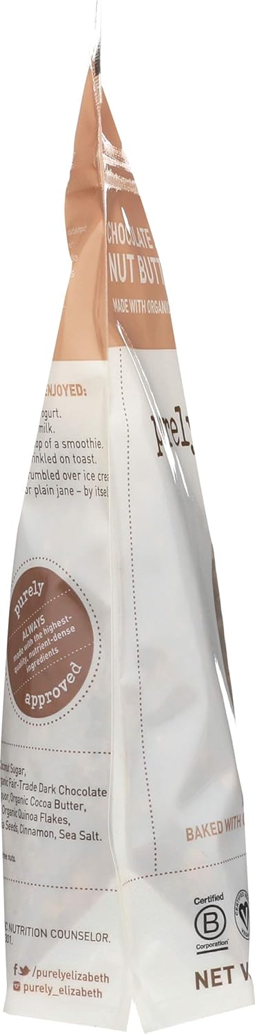 Purely Elizabeth Chocolate Peanut Butter Ancient Grain Granola – Car Cup Holder Companion for Family Road Trips