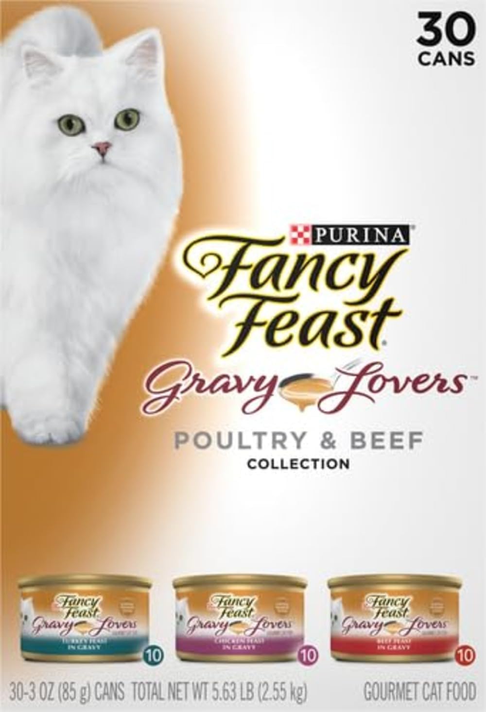 Purina Fancy Feast Gravy Lovers Canned Cat Food – Premium Variety Pack Crafted with Real Meat and Savory Gravy