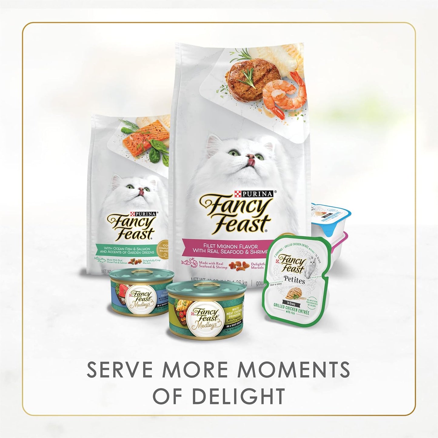 Purina Fancy Feast Grilled Seafood Wet Food – Stress-Free Wellness Meals for Picky Senior Cats, Pack of 60 Pull-Top 3 oz Cans