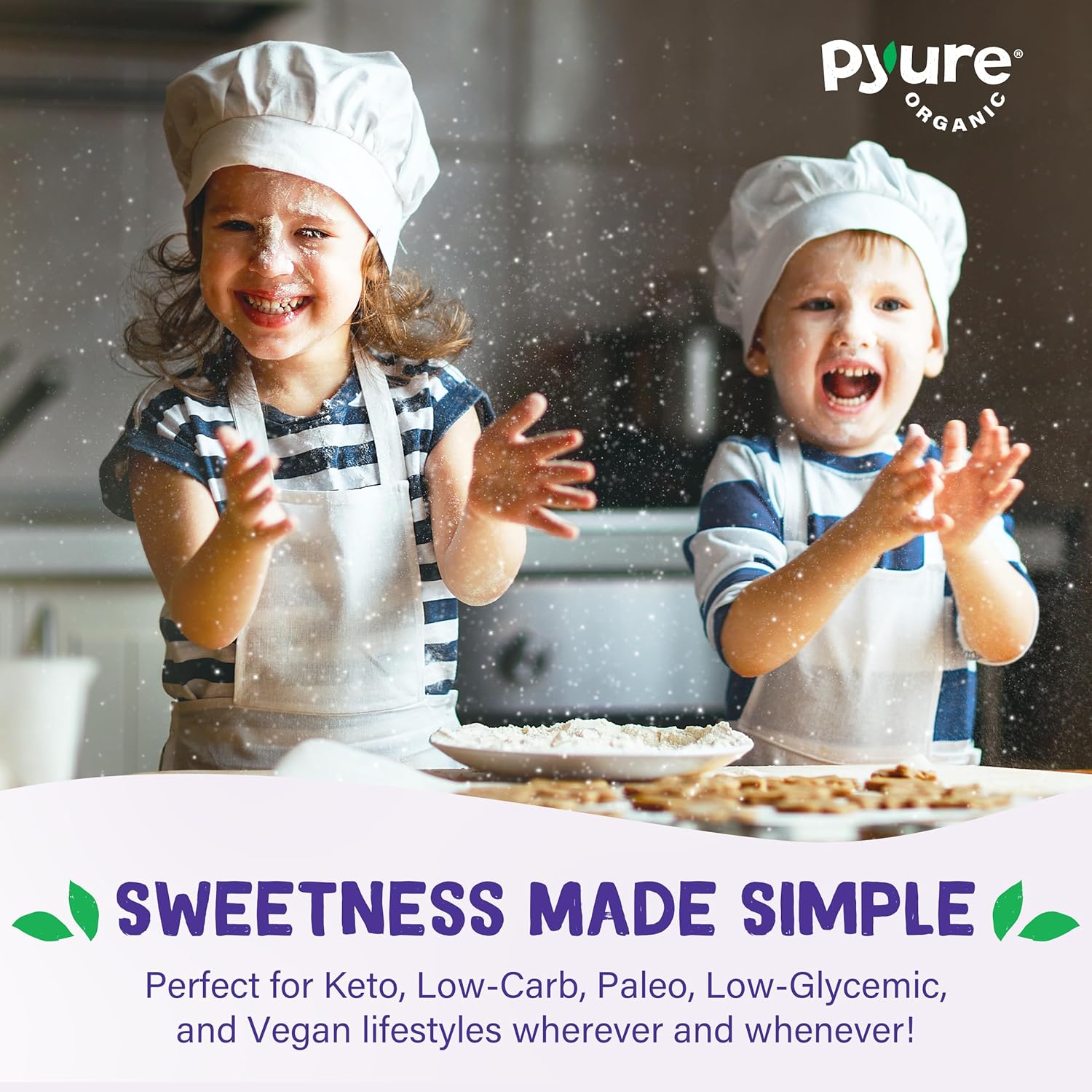 Pyure Organic Stevia Extract Powder – Intentional Home Sweetener for Uncluttered Countertops, 1,000 Servings