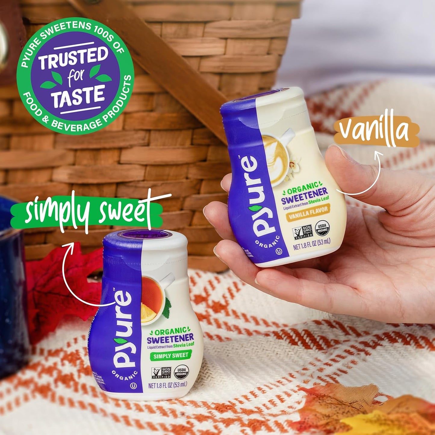 Pyure Organic Vanilla Stevia Drops – Neutral Aesthetic Sweetener for Minimalist Pantry and Coffee Bar