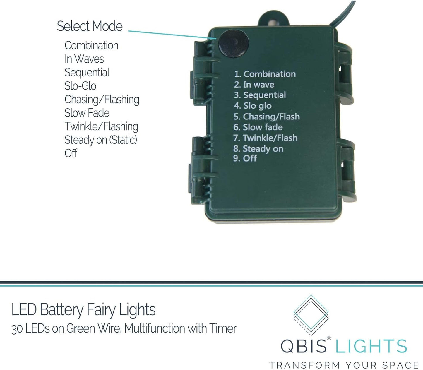 QBIS Battery Operated Micro LEDs – Effortless One Button String Lights for Intentional Home and Neutral Palettes