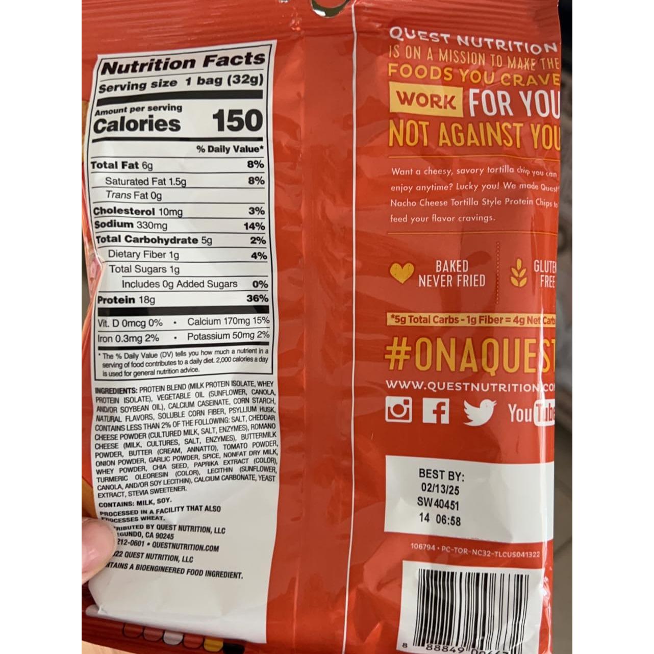Quest Nutrition Chili Lime Baked Protein Chips – High Protein Guilt Free Snack for Macro Wellness Lifestyles