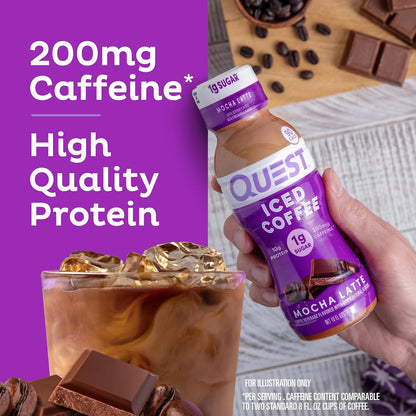 Quest Nutrition Iced Coffee Keto-Conscious Protein Beverage for Home Kitchen, 90 Calorie Low-Carb Vanilla Latte 4-Count Pack