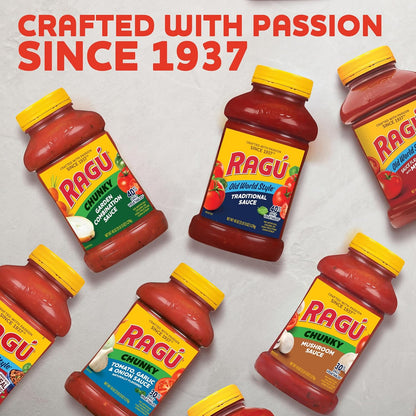 Ragu Old World Style Traditional Sauce, Ready-to-Heat Tomato Sauce for Quick Family Dinners with Picky Eaters, 45 oz