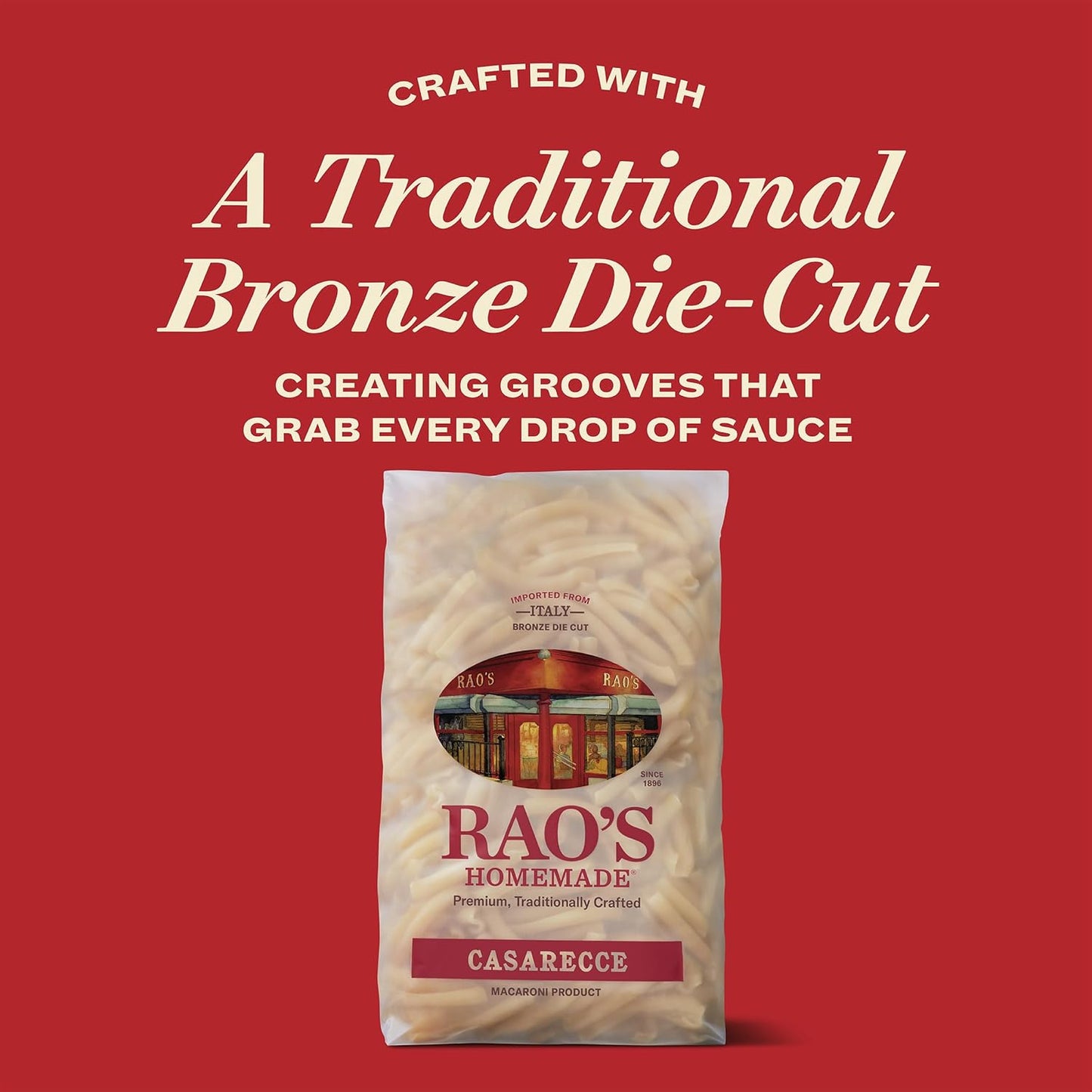 Rao's Homemade Premium Casarecce, 16oz Italian Imported Semolina Pasta, Crafted for Sophisticated Pasta Dinners and Dinner Party Menus