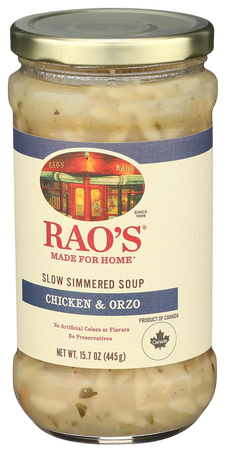 Rao's Made for Home Chicken Orzo Soup – Nutritious Pantry Soup for Wellness-Focused Meal Prep, Ready in Minutes
