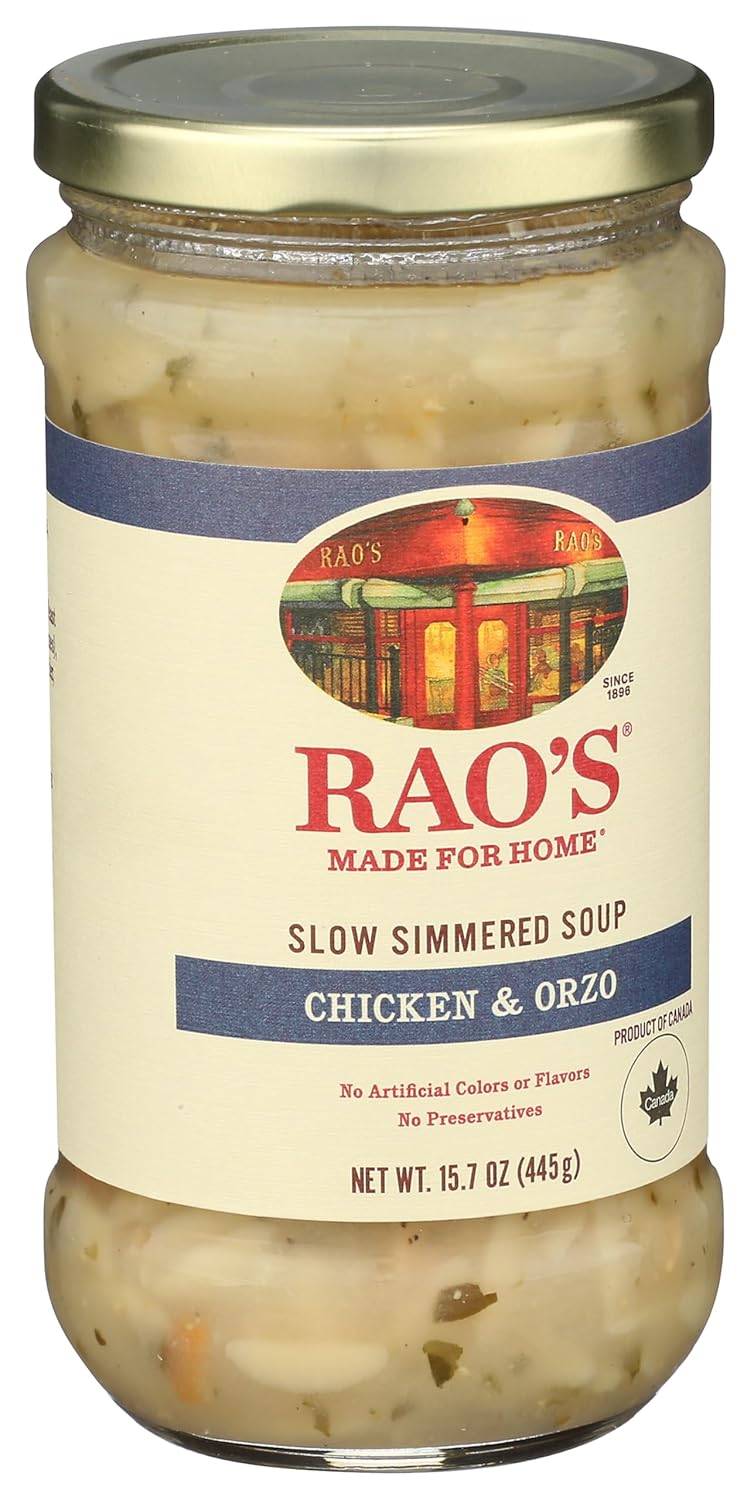 Rao's Made for Home Chicken Orzo Soup – Nutritious Pantry Soup for Wellness-Focused Meal Prep, Ready in Minutes