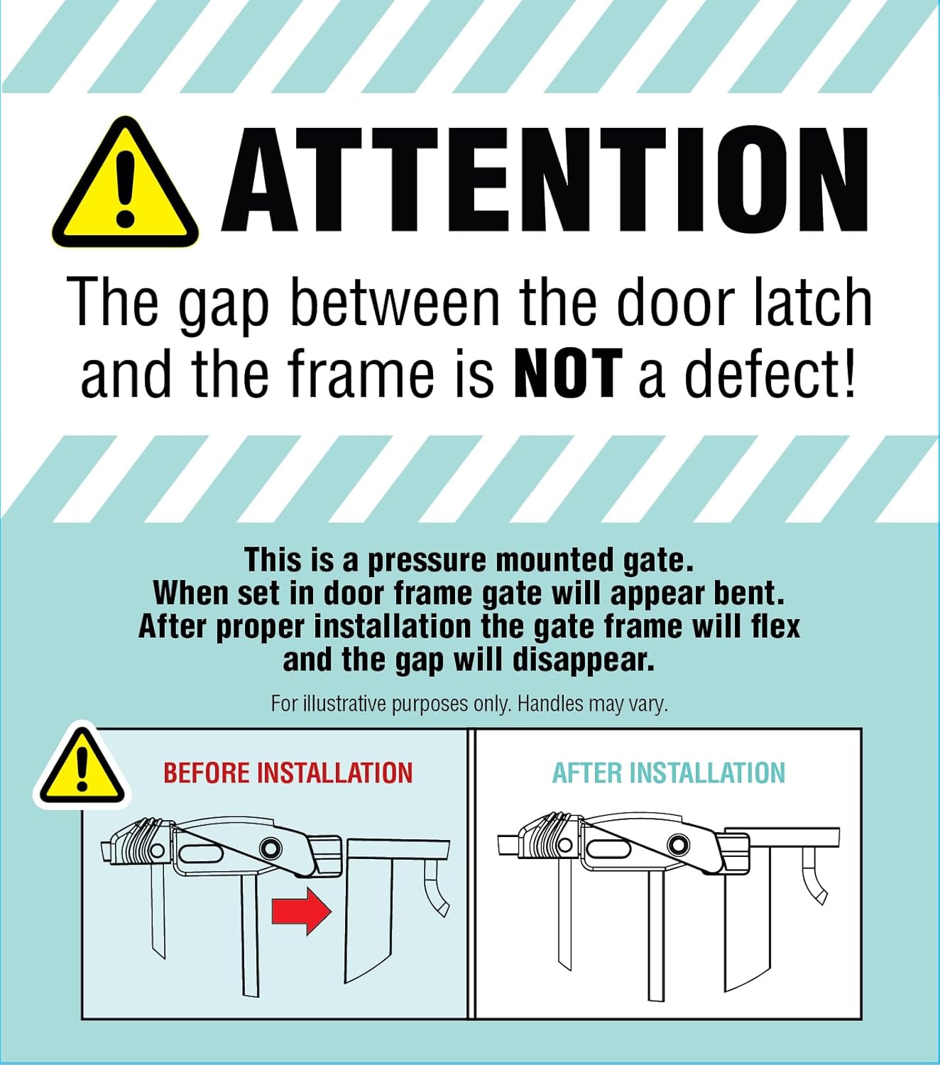 Regalo Black Baby Gate with Walk-Through Door – Sleek Pressure Mounted Barrier for Minimalist Homes, 29-38.5 Inch Wide