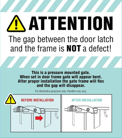 Regalo Black Baby Gate with Walk-Through Door – Sleek Pressure Mounted Barrier for Minimalist Homes, 29-38.5 Inch Wide