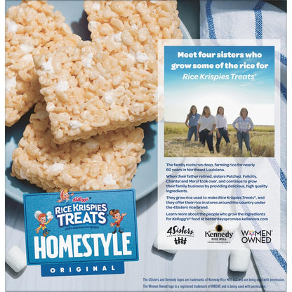 Rice Krispies Treats Homestyle Marshmallow Marshmallow Bars Lunchbox Packer for Back-to-School, Individually Wrapped Portions