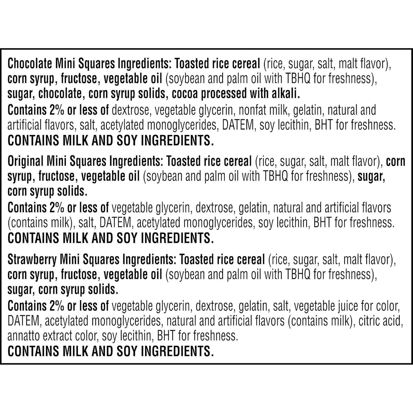 Rice Krispies Treats Mini Squares – College Care Package Snack with Three Flavors, Bulk 52 Count Gift Box