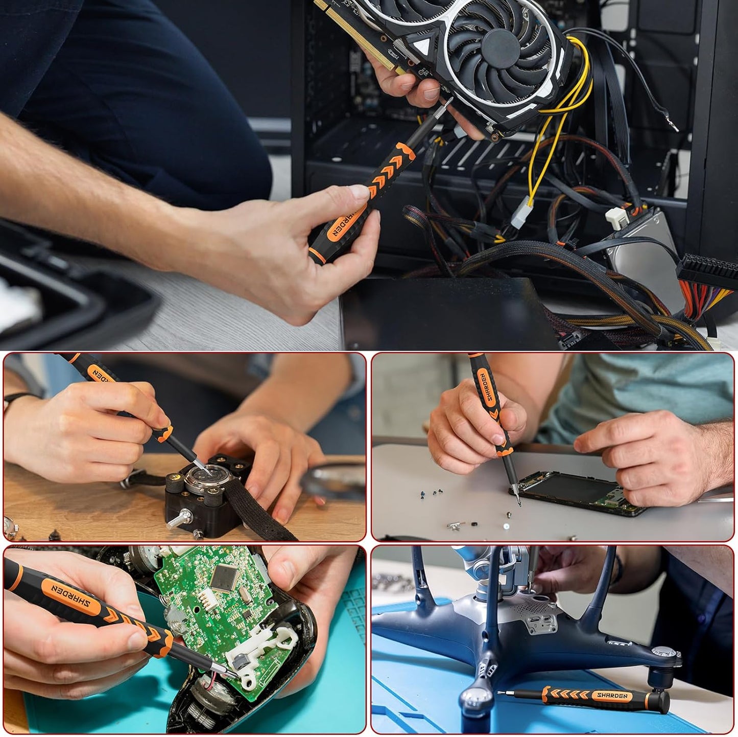 SHARDEN 58-Piece Mini Screwdriver Set – Computer Upgrade Toolkit for SSD, RAM and Fan Swaps