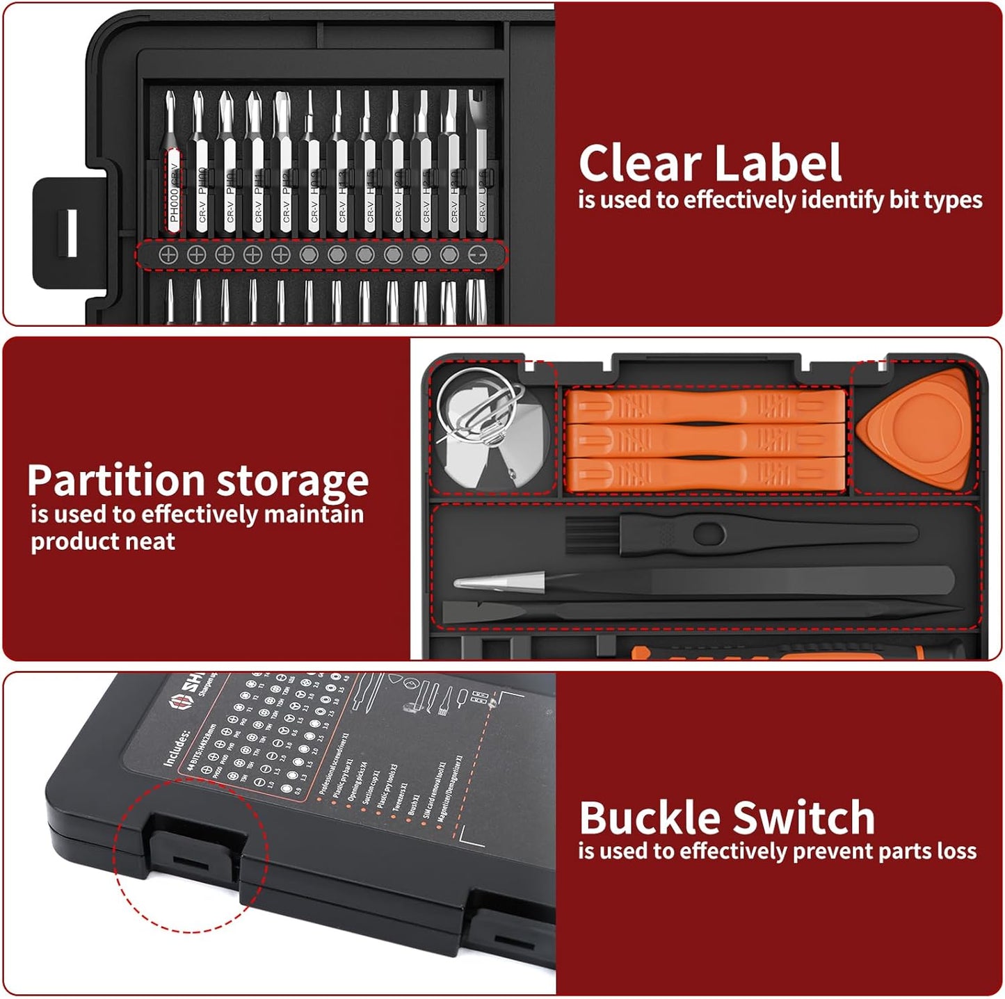 SHARDEN 58-Piece Mini Screwdriver Set – Computer Upgrade Toolkit for SSD, RAM and Fan Swaps