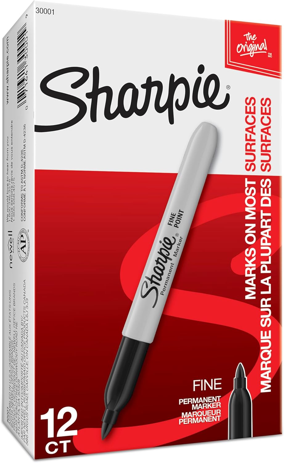 Sharpie Fine Point Black Permanent Markers 12 Pack for School Supplies and Craft Projects for Children