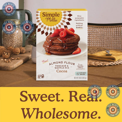 Simple Mills Cocoa Pancake Mix – Lunchbox-Ready Silver Dollar Pancakes for Children's Weekend Brunch