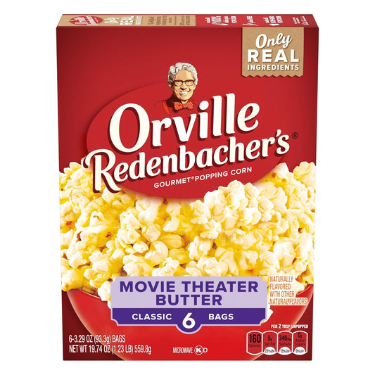 six 3.29 oz microwave popcorn bags per pack