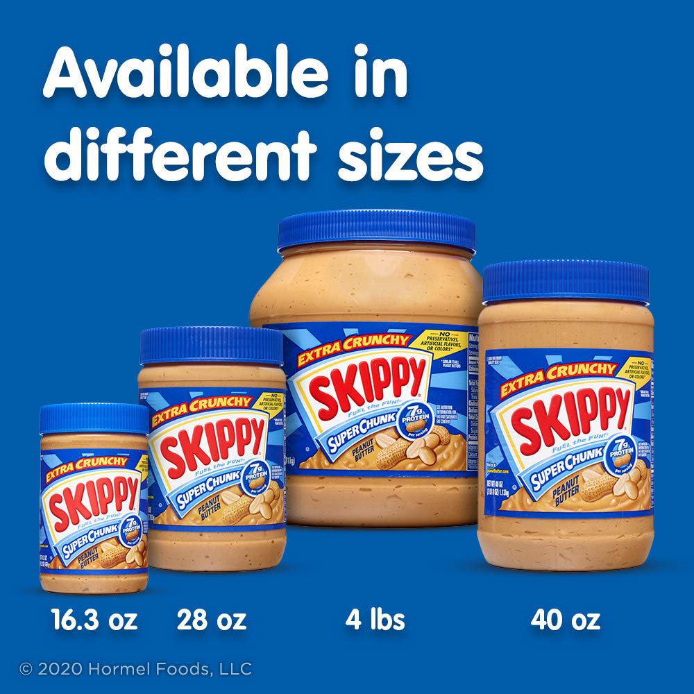 SKIPPY Chunky Peanut Butter Reduced Fat – Kid-Friendly Crunchy Snack Pairing for Apple Slices and Celery