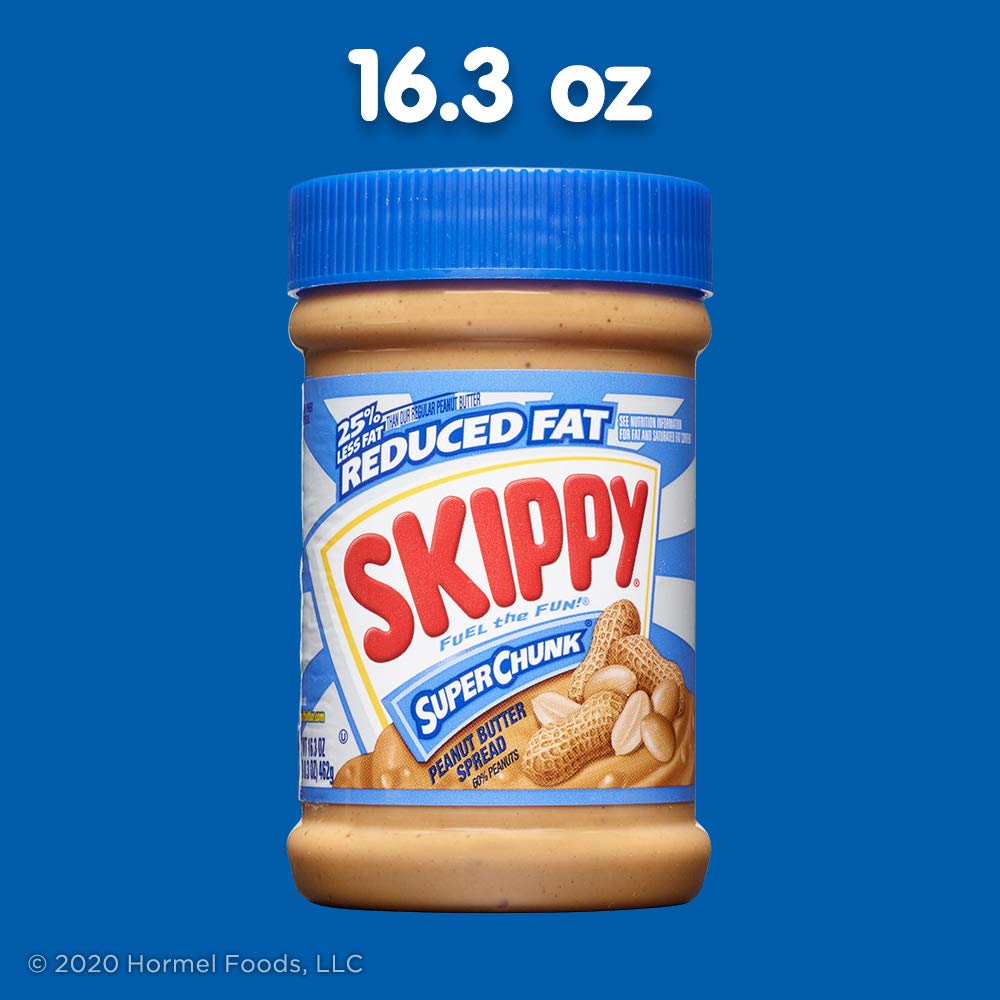 SKIPPY Chunky Peanut Butter Reduced Fat – Kid-Friendly Crunchy Snack Pairing for Apple Slices and Celery