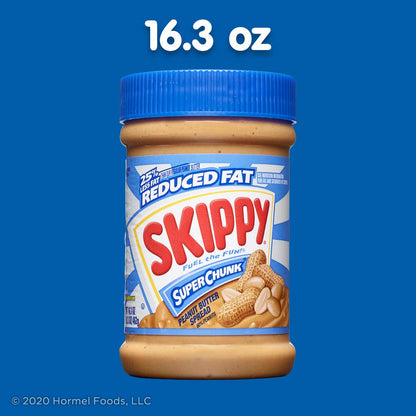 SKIPPY Chunky Peanut Butter Reduced Fat – Kid-Friendly Crunchy Snack Pairing for Apple Slices and Celery