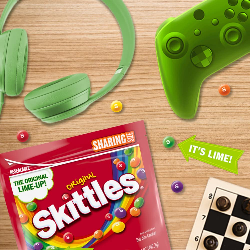 Skittles Original Mixed Fruit Candy, 15.6 oz Bulk Bag – Quick Afternoon Sugar Fix for Home Office and Study Sessions