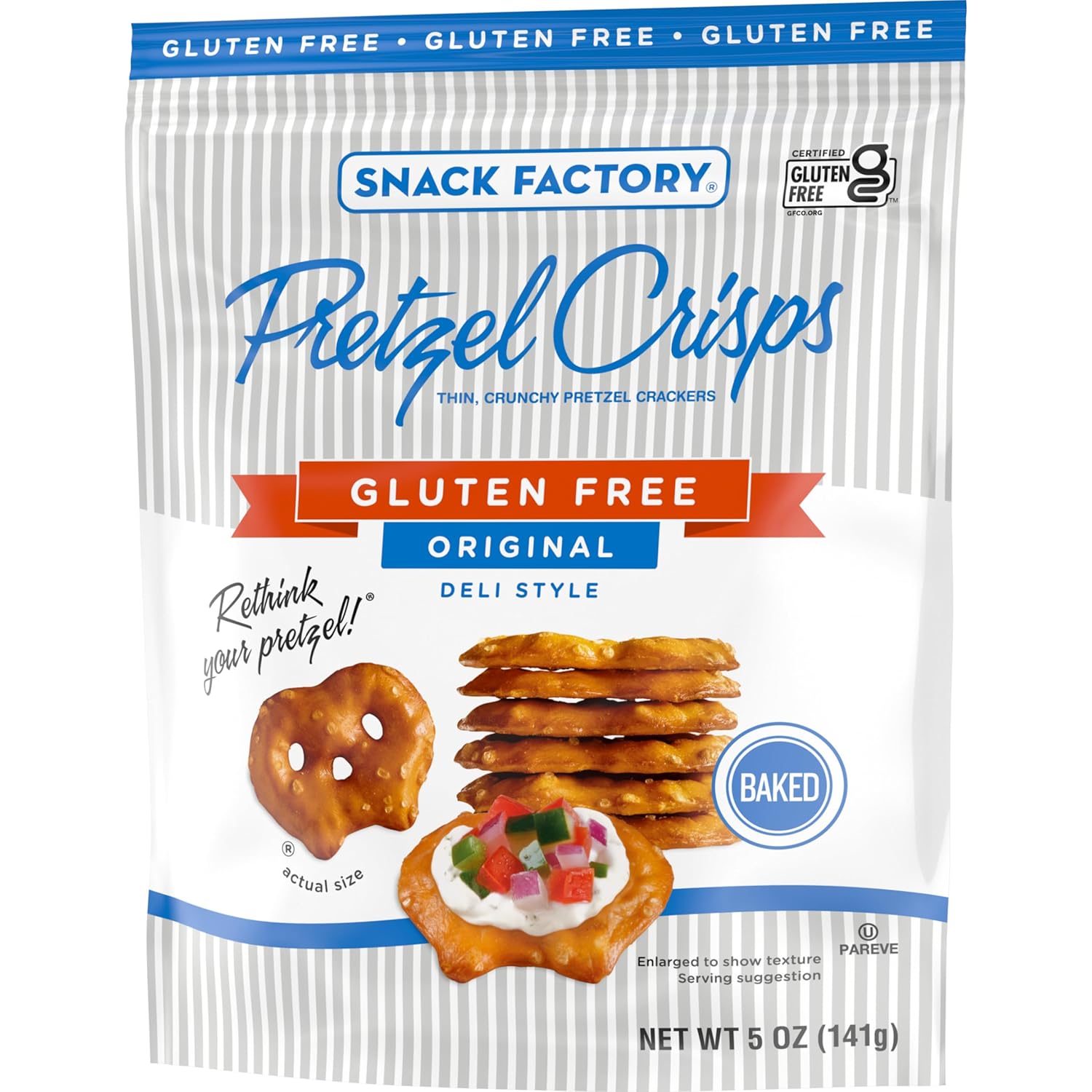 Snack Factory Pretzel Crisps Gluten Free – Kid-Friendly Dipper for Lunchboxes and Car Rides, Original Flavor 5 oz