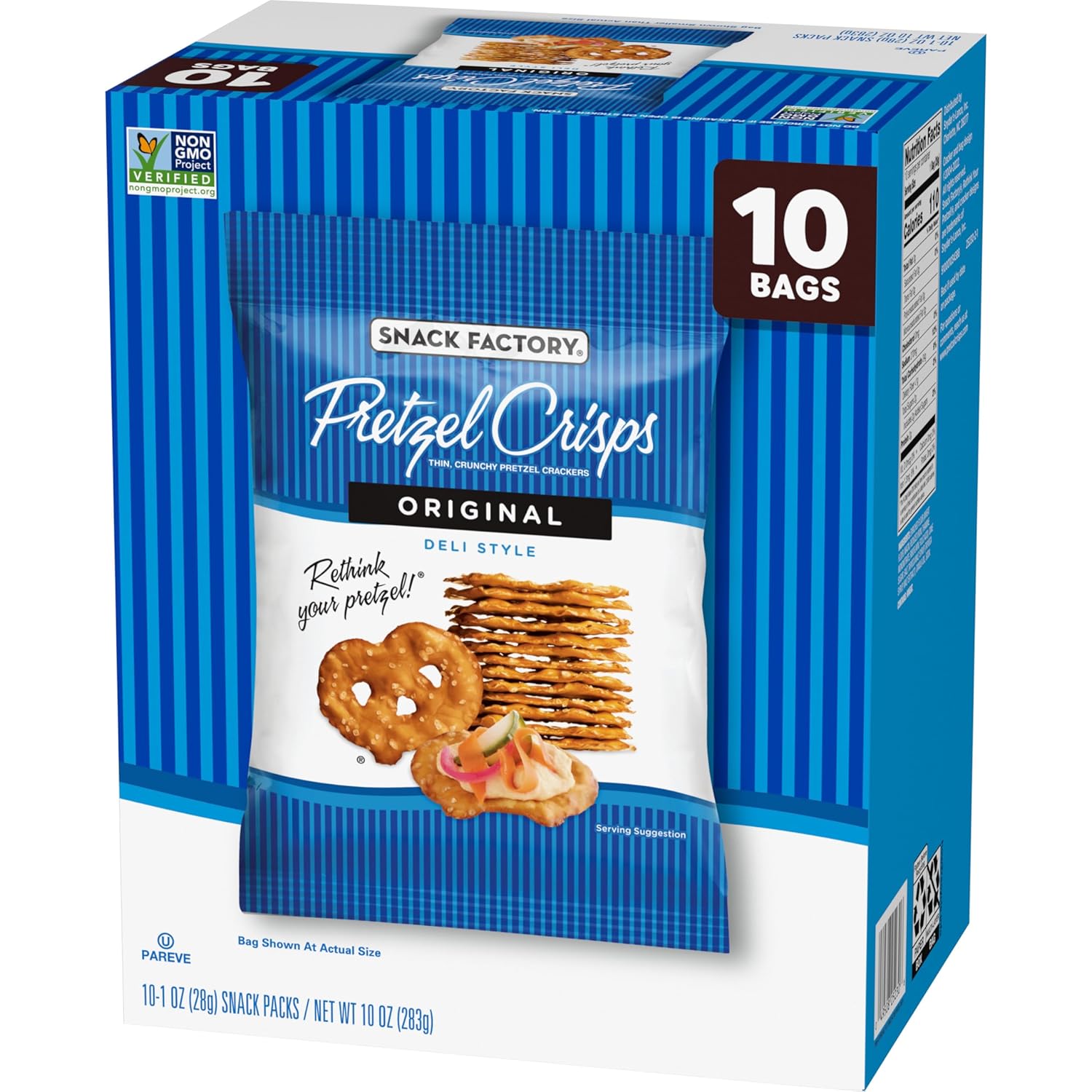 Snack Factory Pretzel Crisps – Post-Workout Single-Serve Snack, Baked Not Fried