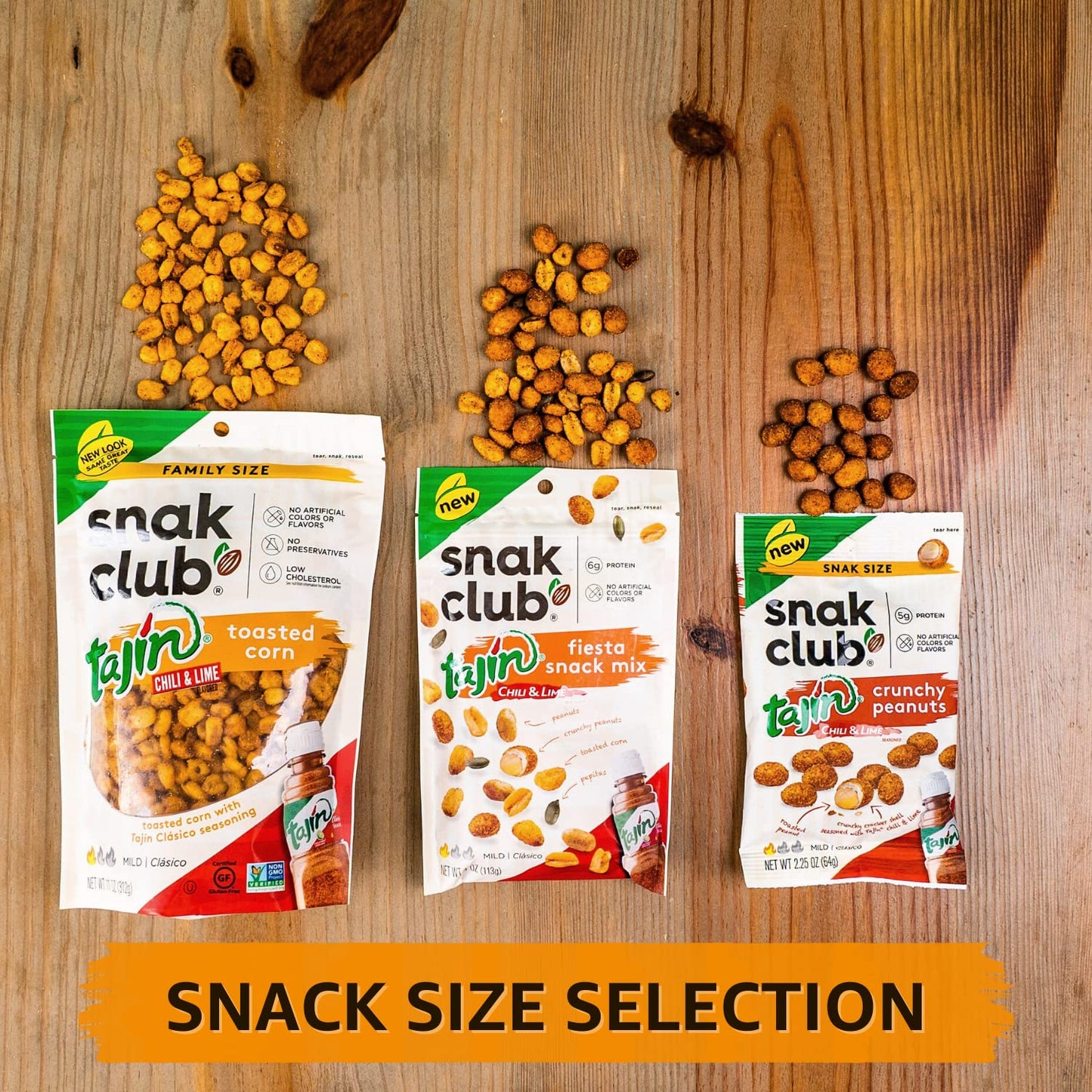 Snak Club Tajin Toasted Corn – School Safe Snack for Sensitive Eaters, Gluten-Free Kosher Corn Nuggets 11 oz