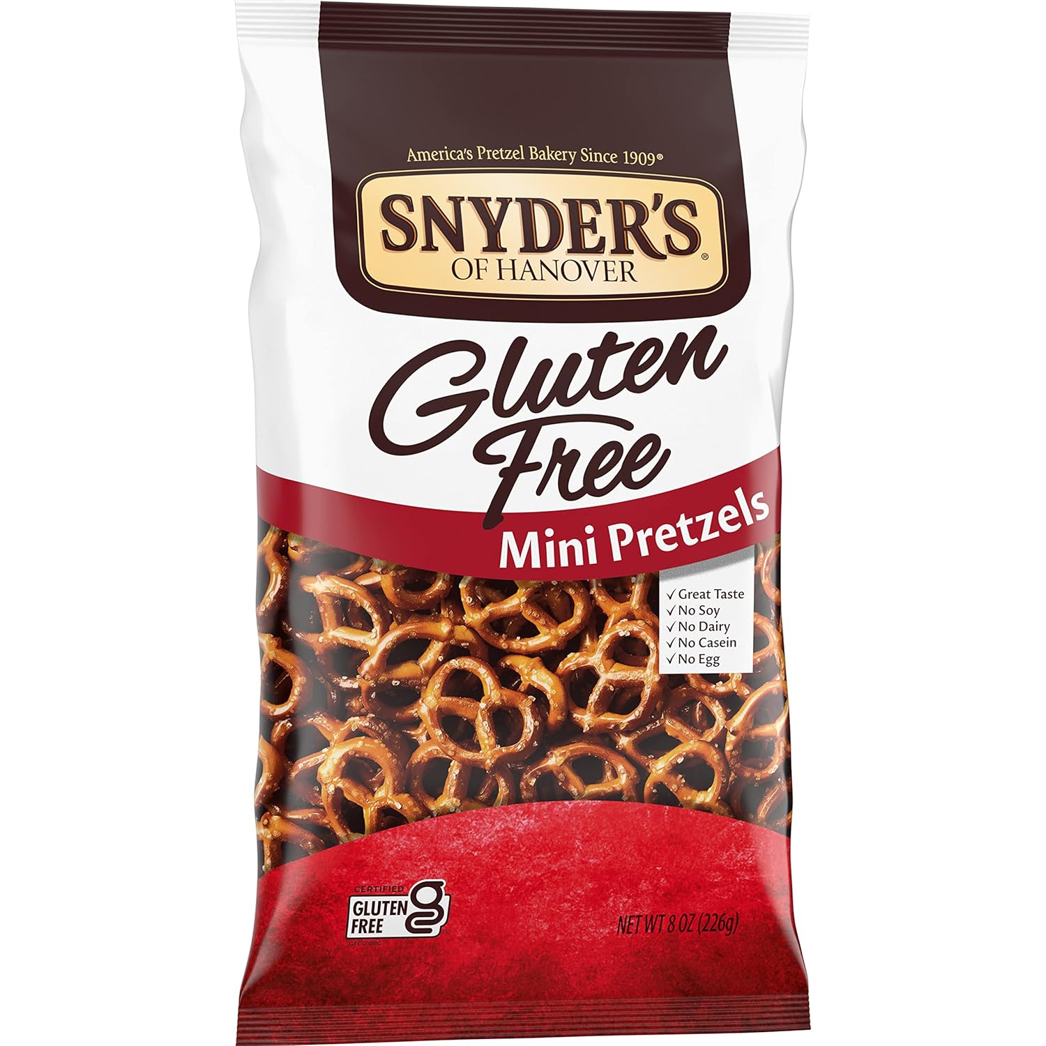 Snyder's of Hanover Gluten Free Mini Pretzels – Low-FODMAP Friendly Pretzels for Clean Eating Routines
