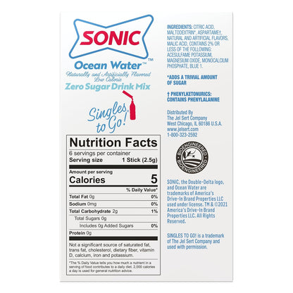 Sonic Singles to Go! Singles Packets – Low-Calorie Drink Mix for Kids' Backpacks, Sports Practice, and Birthday Parties