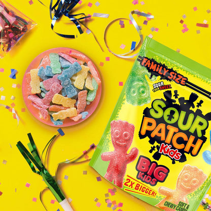 SOUR PATCH KIDS Big Kids Sour Gummies, Grandparent Gifting Snack to Send to Grandkids, 1.7 lb