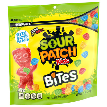 SOUR PATCH KIDS Bites Soft & Chewy Candy, 12 oz – Lightweight Camp Snack for Adventurers