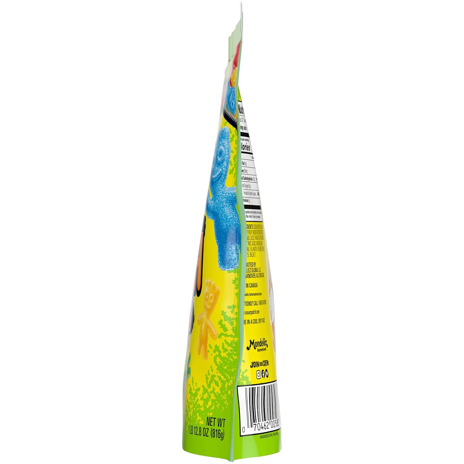 SOUR PATCH KIDS Fat-Free Chewy Assorted Candy, 1.8 lb Holiday Gift Bag for Christmas Stocking, Valentine's Day Exchange, and Hostess Presents