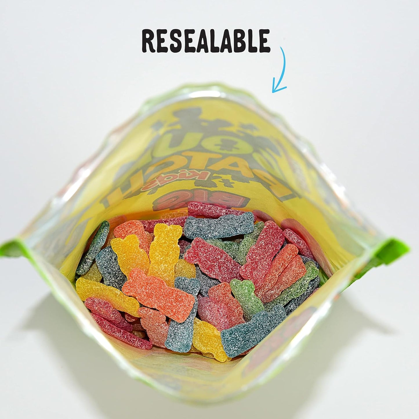 SOUR PATCH KIDS Fat-Free Chewy Assorted Candy, 1.8 lb Holiday Gift Bag for Christmas Stocking, Valentine's Day Exchange, and Hostess Presents