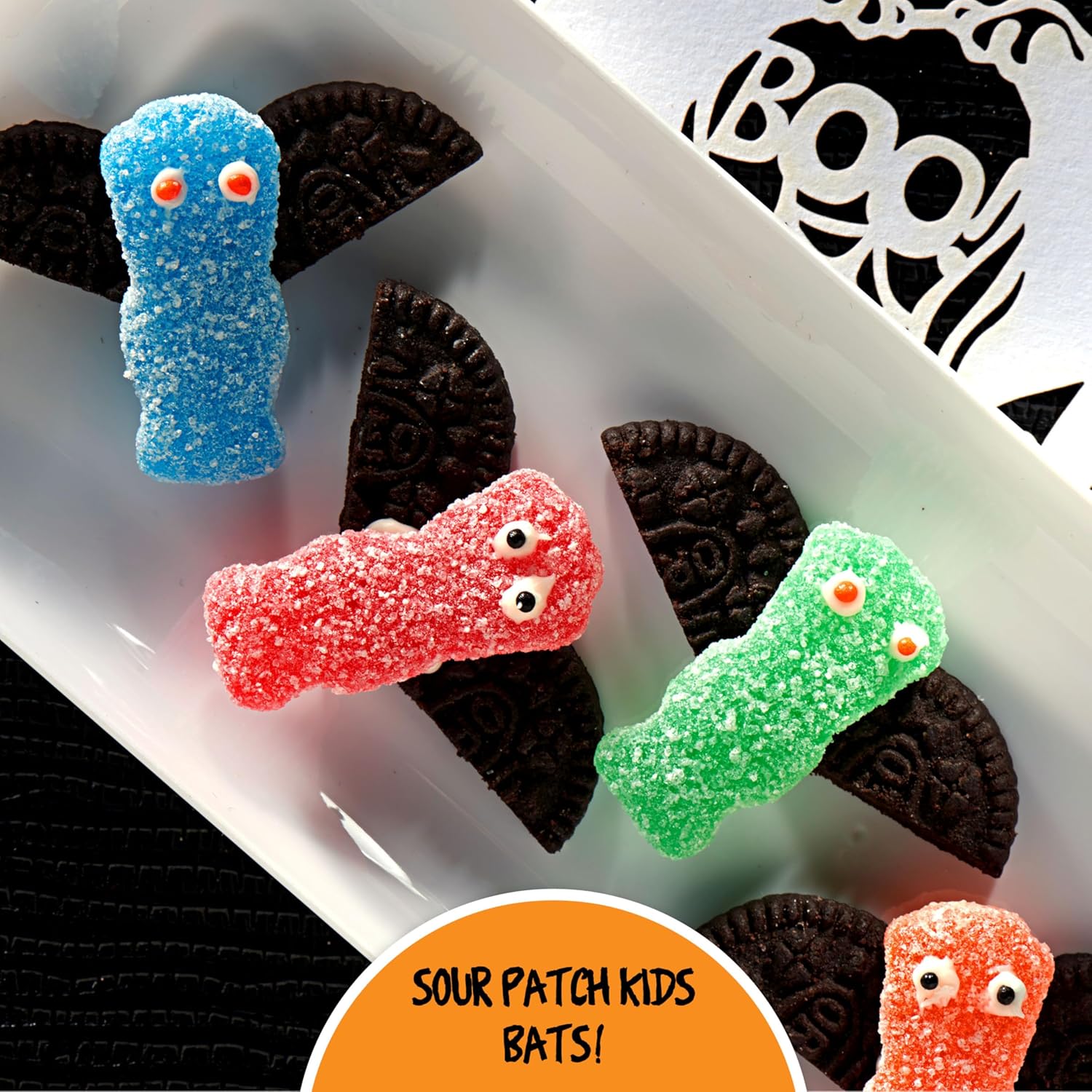 SOUR PATCH KIDS Halloween Variety Pack - 40 Durable Wrapped Candy Bags for Outdoor Front Porch Trick or Treat Night