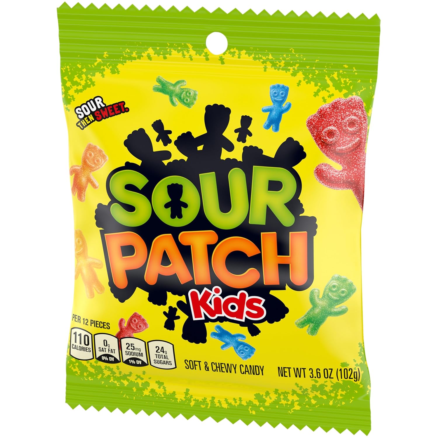 Sour Patch Kids Original Soft & Chewy Candy 12-Count Variety – Movie Night Gift Basket Add-On and Road Trip Care Package Treats