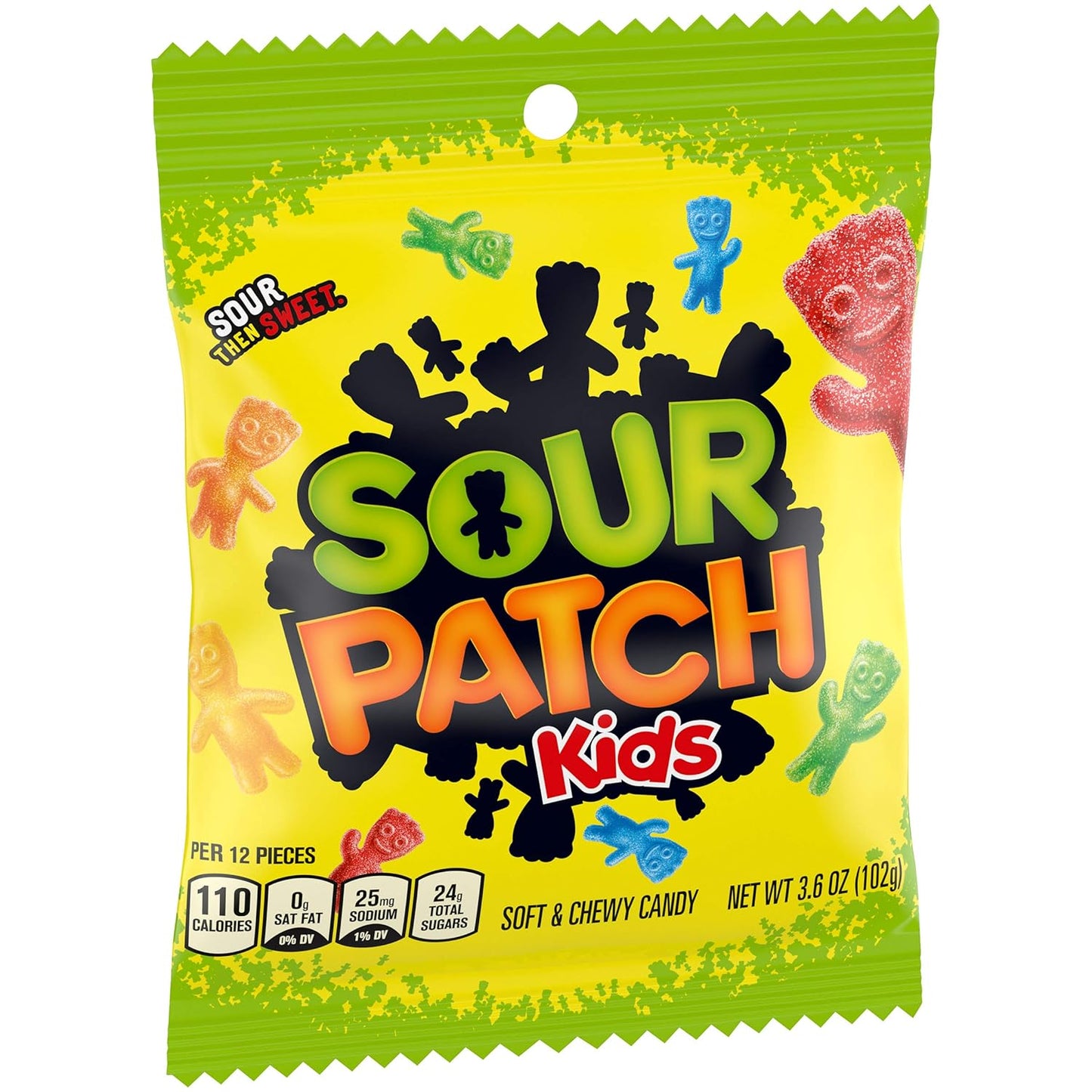 Sour Patch Kids Original Soft & Chewy Candy 12-Count Variety – Movie Night Gift Basket Add-On and Road Trip Care Package Treats