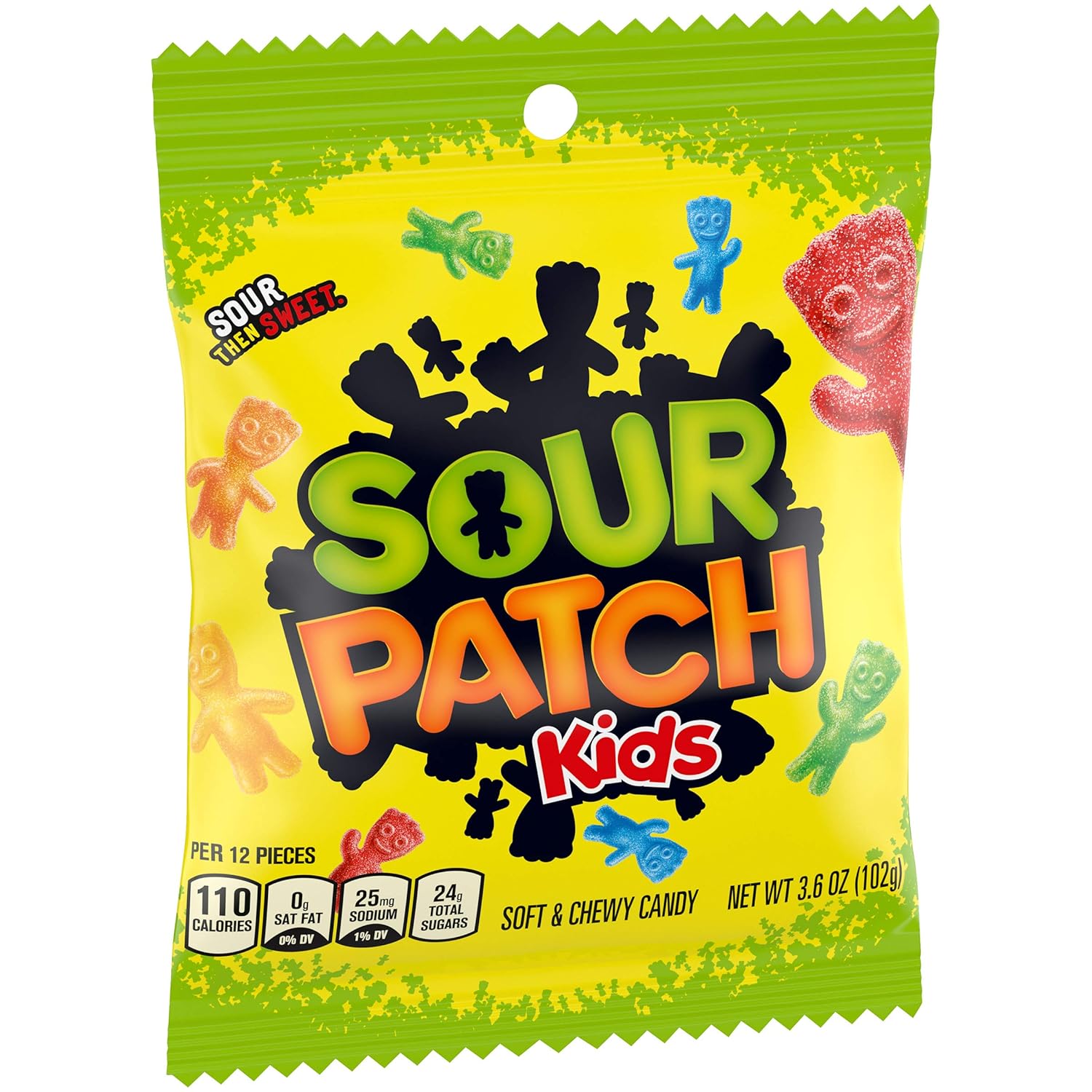 Sour Patch Kids Original Soft & Chewy Candy 12-Count Variety – Movie Night Gift Basket Add-On and Road Trip Care Package Treats