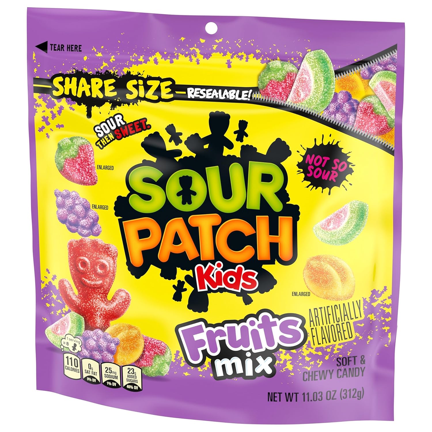 SOUR PATCH KIDS Share Size Candy for Housewarming Gifts and Family Gift Baskets, 11.03 oz