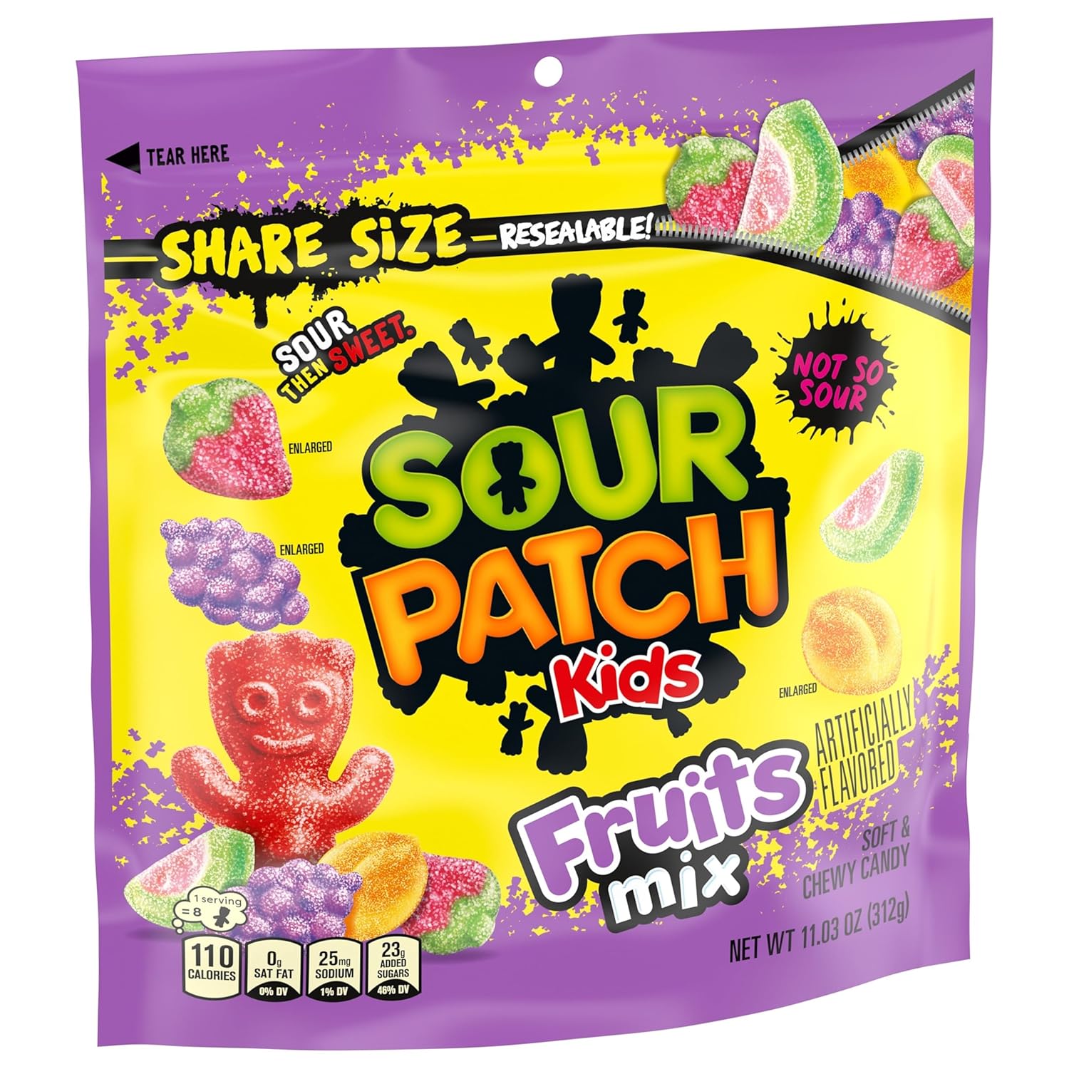 SOUR PATCH KIDS Share Size Candy for Housewarming Gifts and Family Gift Baskets, 11.03 oz