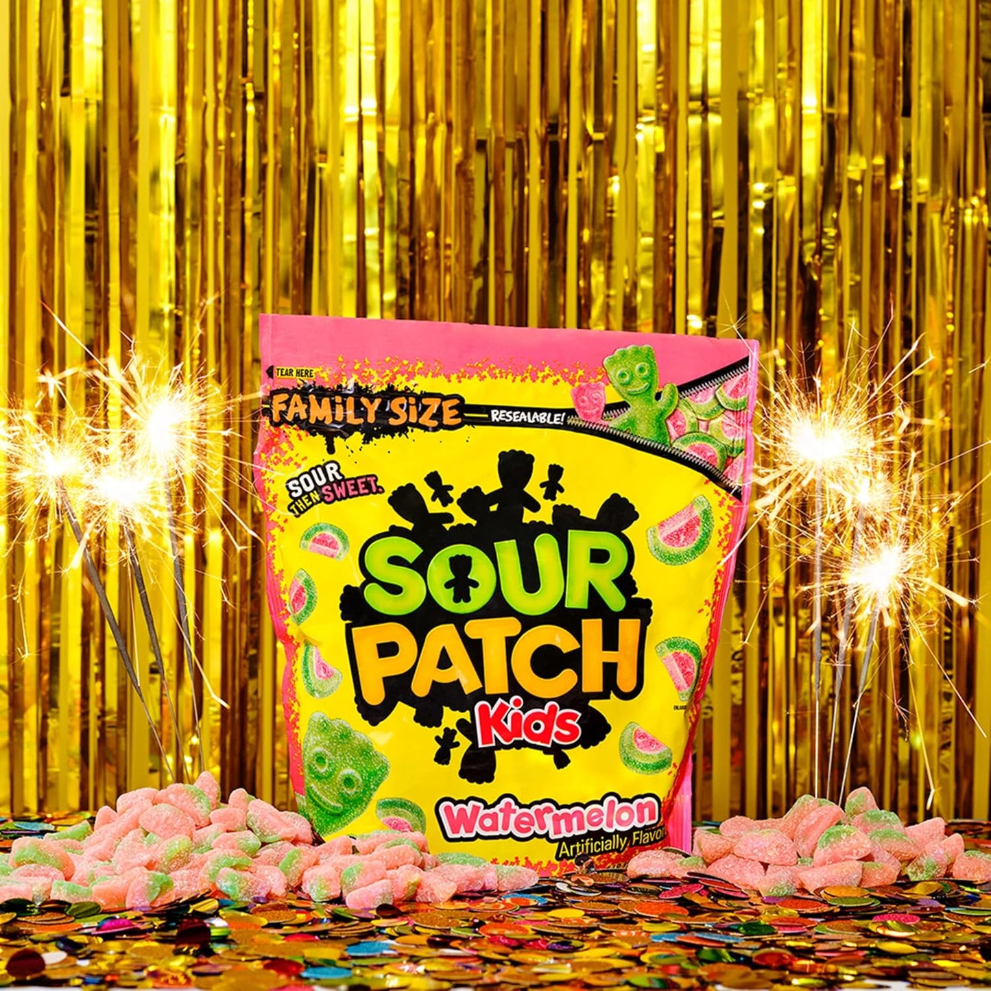 SOUR PATCH KIDS Watermelon Soft & Chewy Candy – Ready-to-Give Party Favor Bulk Candy for Celebrations, 1.8 lb