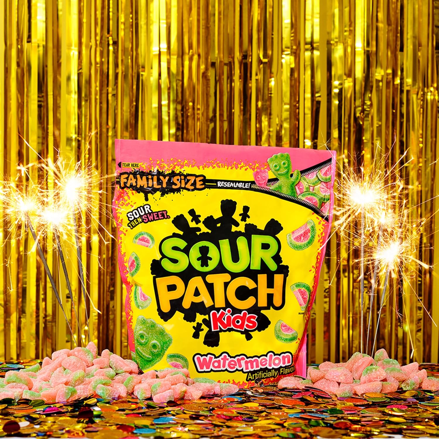 SOUR PATCH KIDS Watermelon Soft & Chewy Candy – Ready-to-Give Party Favor Bulk Candy for Celebrations, 1.8 lb