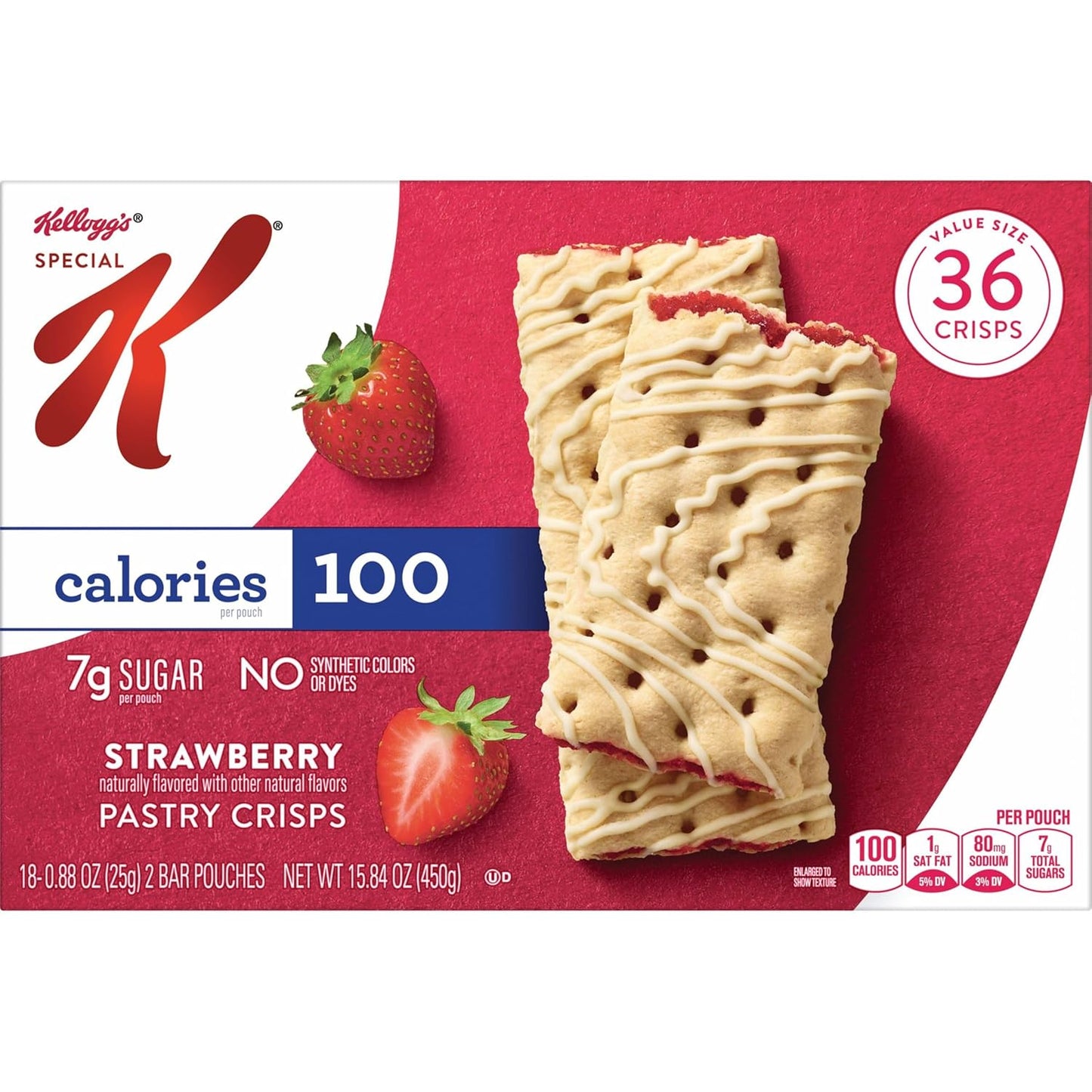 Special K Bar Pastry Crisps, Strawberry – Kosher Dairy Certified Crisps for Family Pantry Sharing