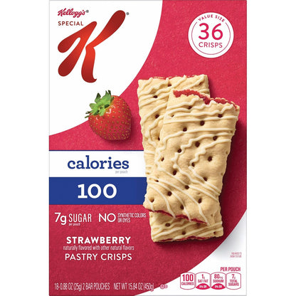 Special K Bar Pastry Crisps, Strawberry – Kosher Dairy Certified Crisps for Family Pantry Sharing