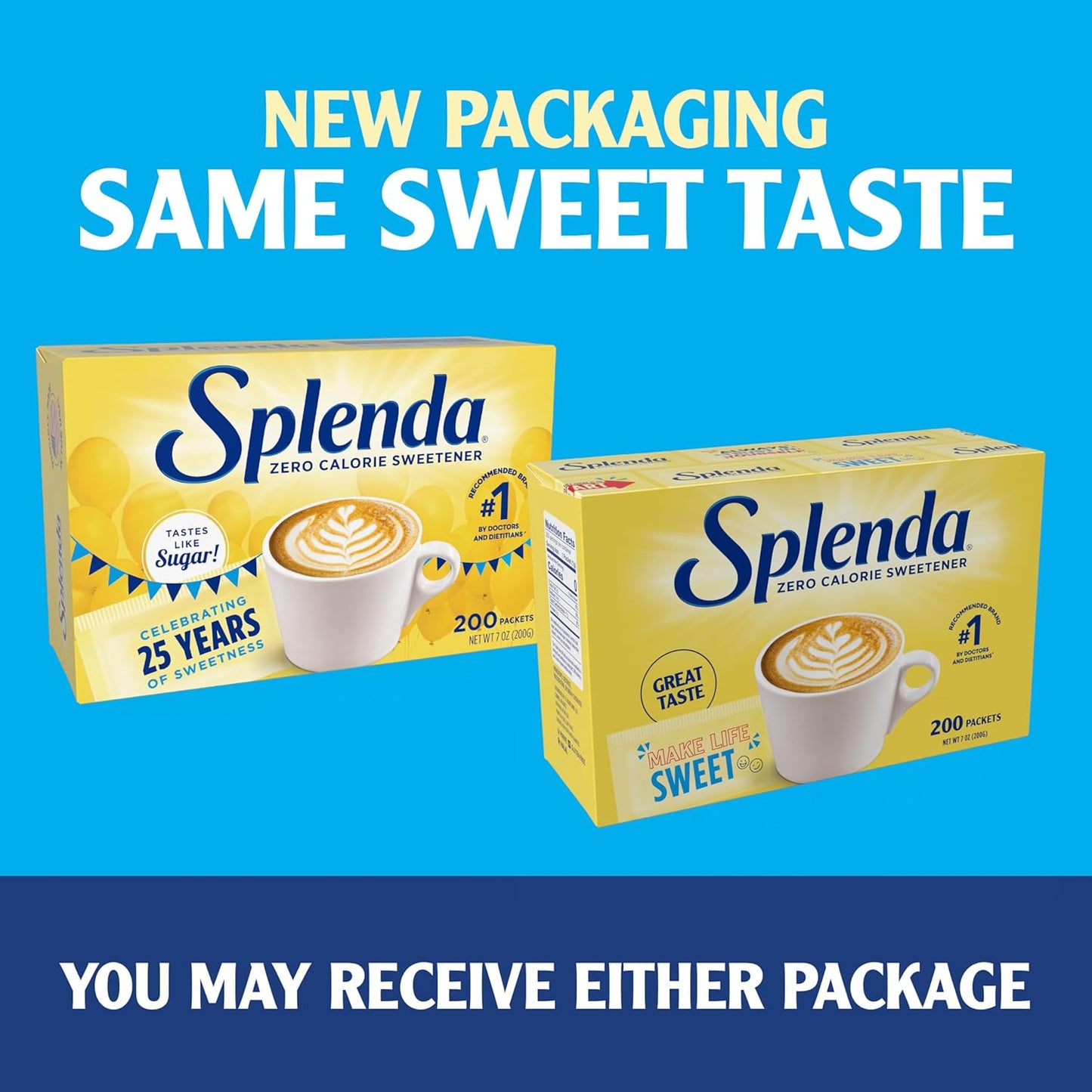 SPLENDA Zero Calorie Sweetener Packets – Restaurant and Hotel Companion, Pre-Portioned Packets for Sweetening Drinks Anywhere