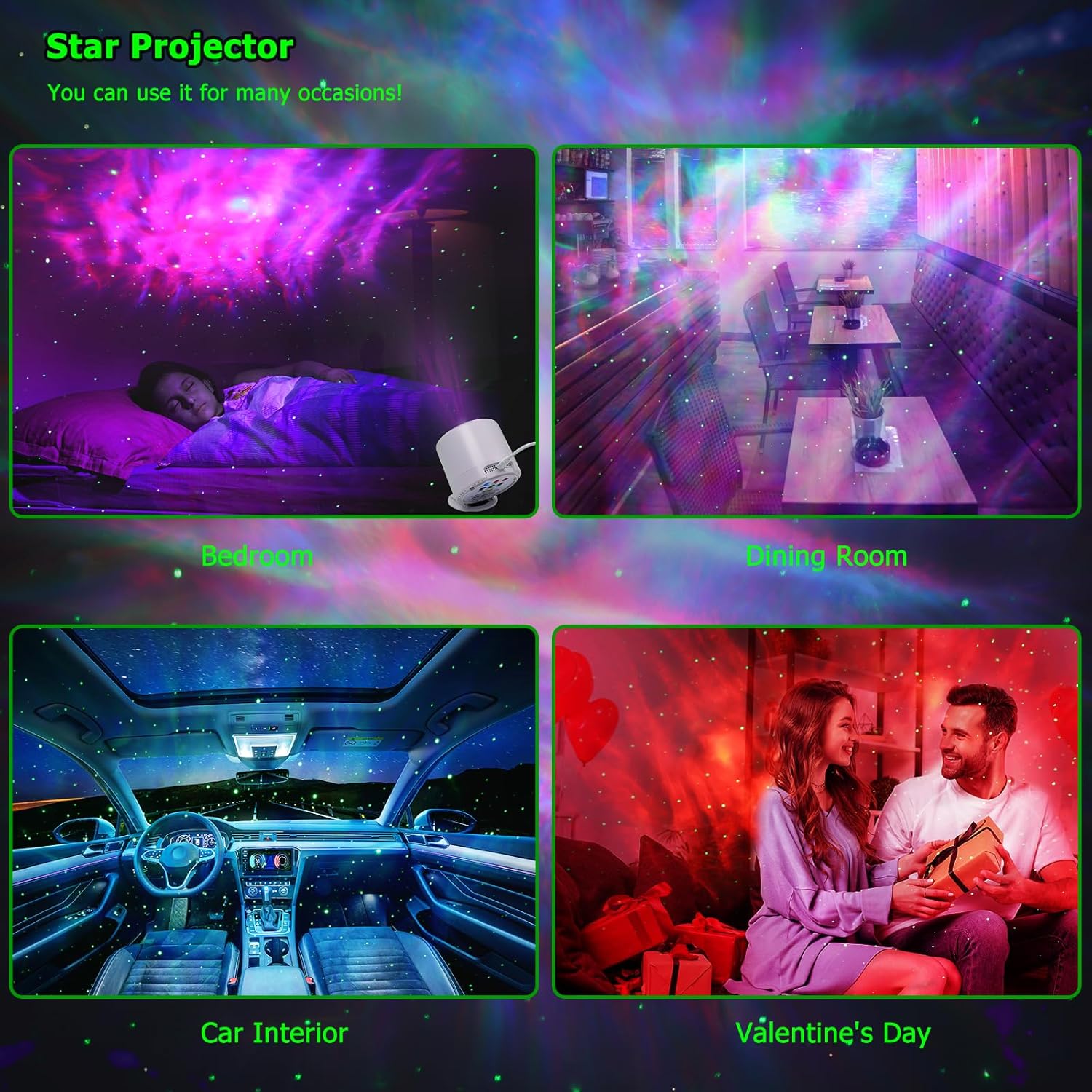 Star Projector with Timer and Soft Aurora Effects – Child-Friendly Night Light for Nurseries, Playrooms, and Bedrooms, No Flame Needed